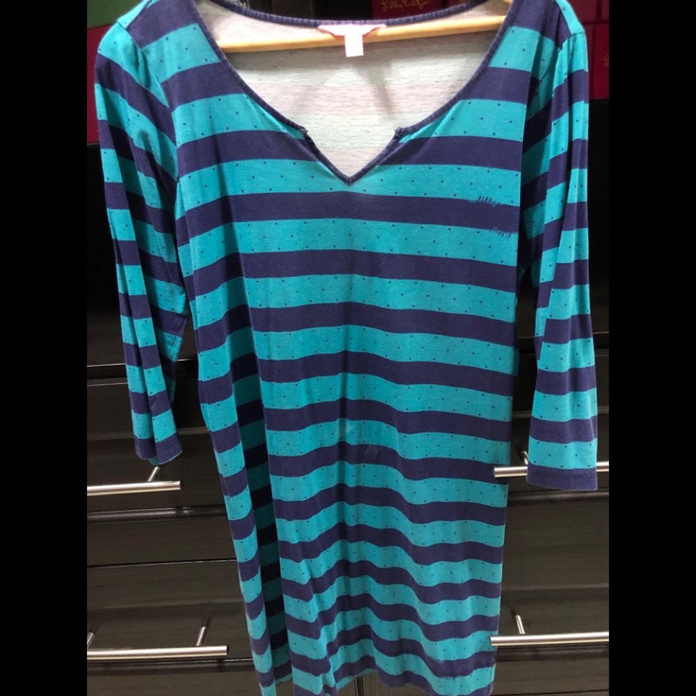 Lilly Pulitzer Gretchen dress polka dot stripe M - Picture 2 of 4